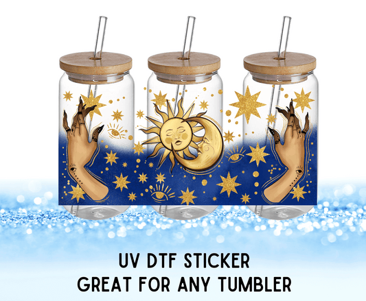 Moon and Sun | UV DTF Wrap – Waterproof, Durable, & Vibrant Sticker - Griffin Expressions