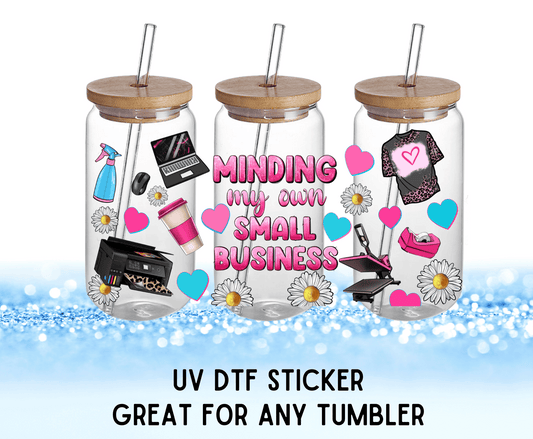 Minding My Own Colorful Flowers | UV DTF Wrap – Waterproof, Durable, & Vibrant Sticker - Griffin Expressions