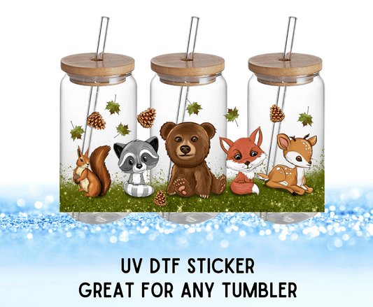 Animals Colorful Flowers | UV DTF Wrap – Waterproof, Durable, & Vibrant Sticker