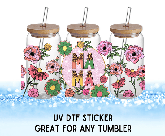 Floral Mama Colorful Flowers | UV DTF Wrap – Waterproof, Durable, & Vibrant Sticker - Griffin Expressions