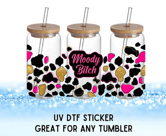 Moody Bitch Colorful Flowers | UV DTF Wrap – Waterproof, Durable, & Vibrant Sticker - Griffin Expressions