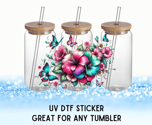 Colorful Flowers | UV DTF Wrap – Waterproof, Durable, & Vibrant Sticker - Griffin Expressions
