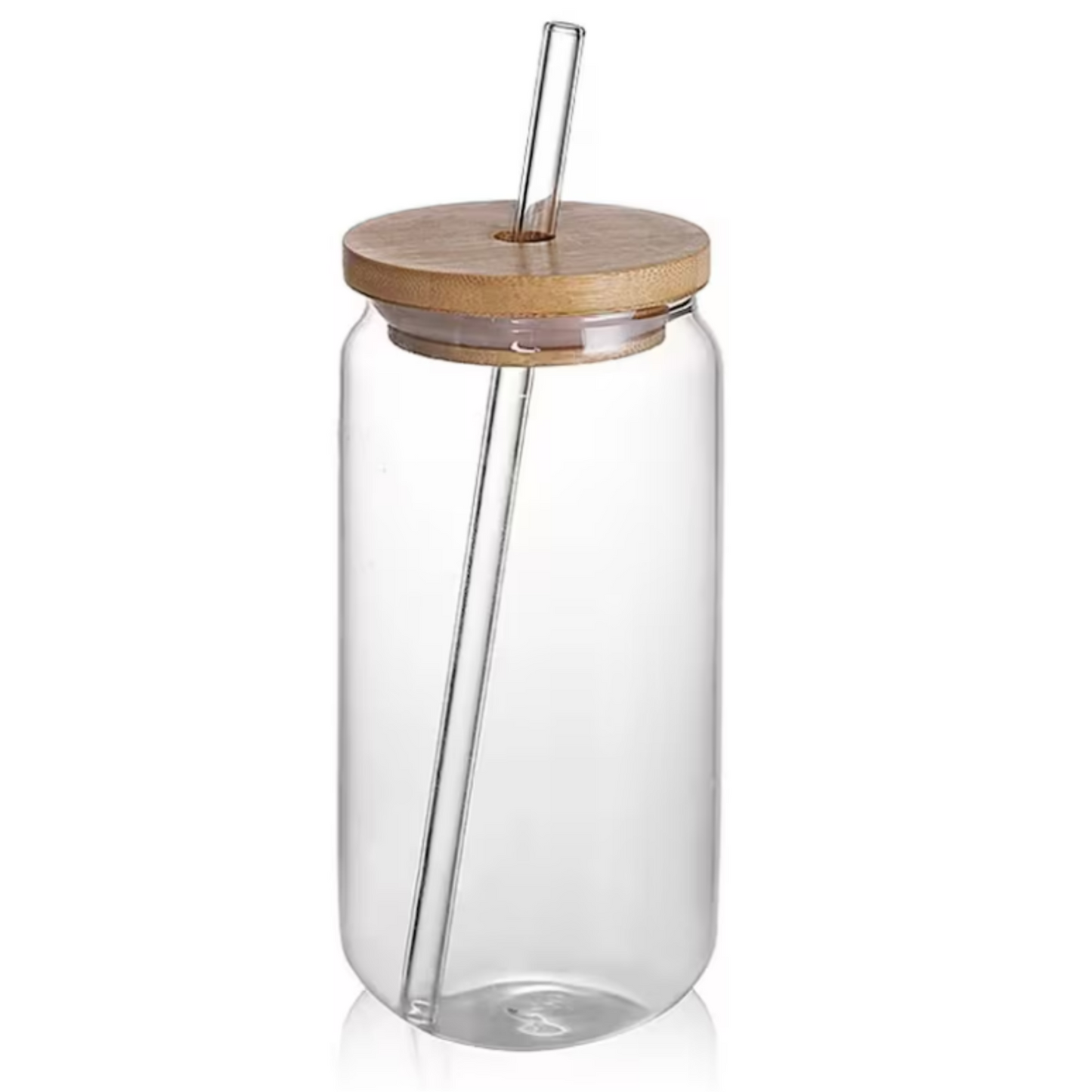 16oz Sublimation | Clear Glass Jar | w/ Straw