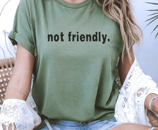 Not Friendly Graphic Tee | Unisex Soft Fit Statement Shirt