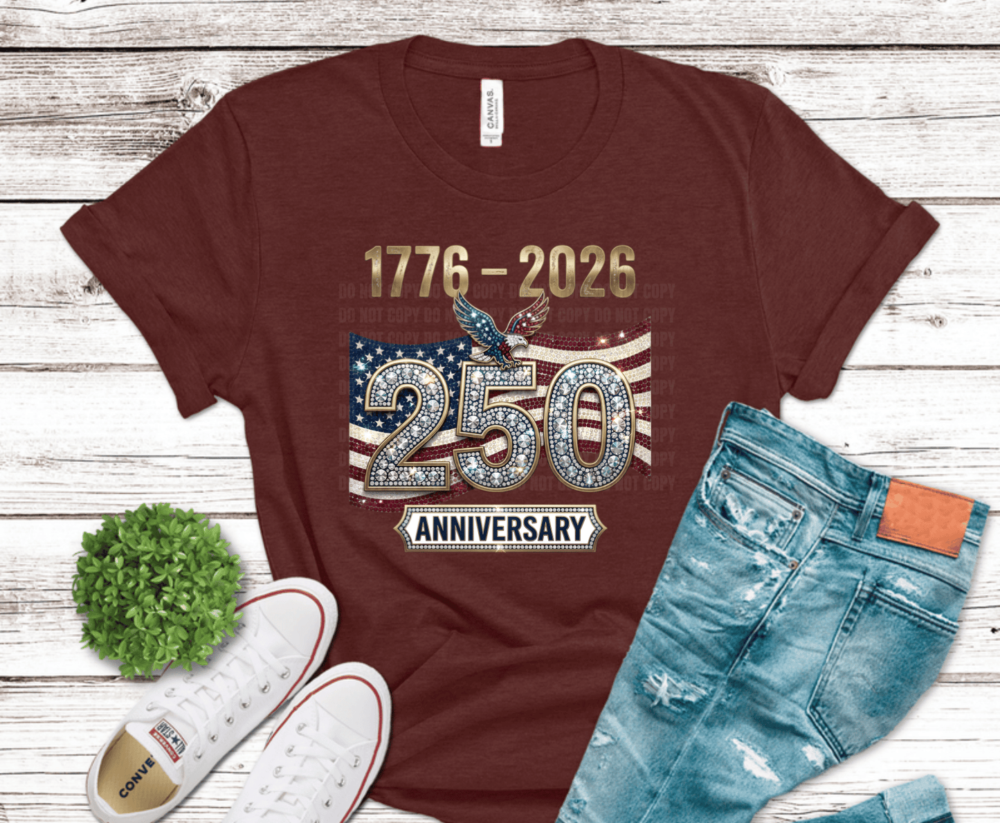 Happy 250 USA | Premade DTF Transfer Gang Sheet For Graphic Tees