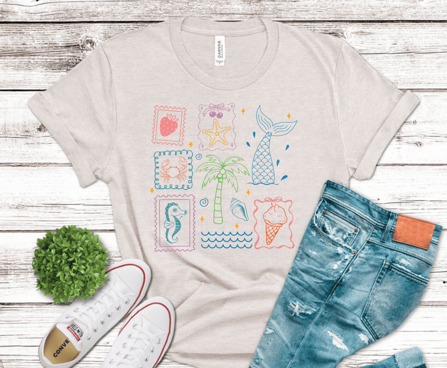 Girlie Beach Summer | Premade DTF Transfer Gang Sheet For Graphic Tees